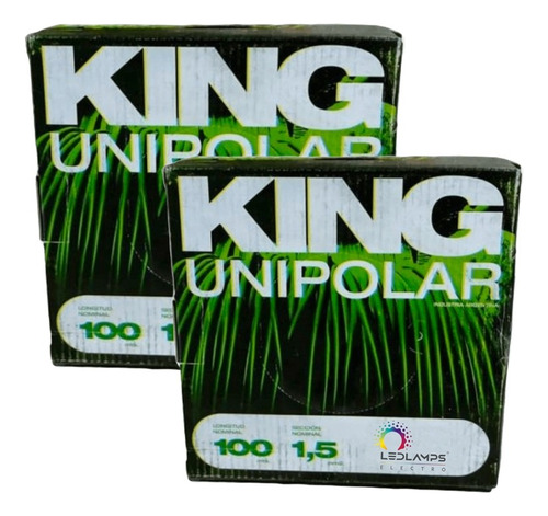 Pack X 2 Rollos Cable Unipolar King 1.5mm 100m C/u Colores