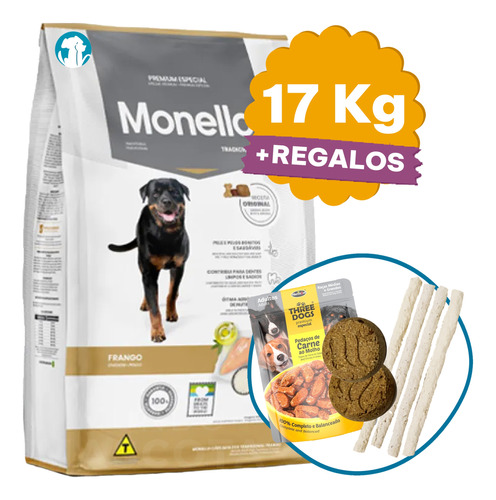 Alimento Perro Adulto Monello Tradicional 15 + 2 Kg + Regalo