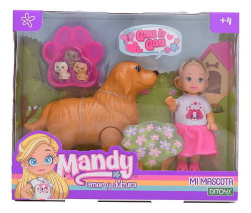 Muñeca Mandy Mi Mascota Perrito Con Accesorios Coleccionable