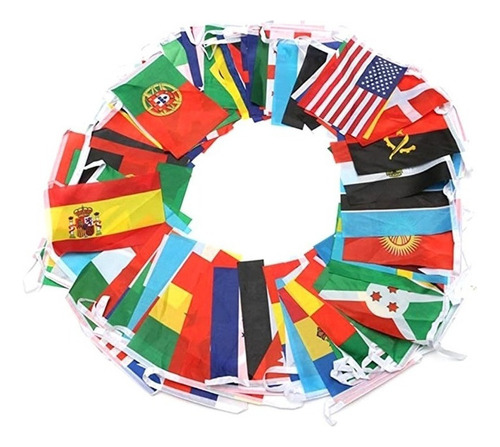 Bandera De Banderines Internacional De 100 Países