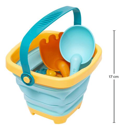Kit Baldinho Retrátil De Praia Para Bebê Com Acessórios Buba