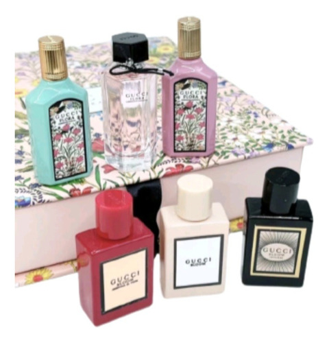 Gucci Mini Seis Perfumes Set En Caja Con Bolsa