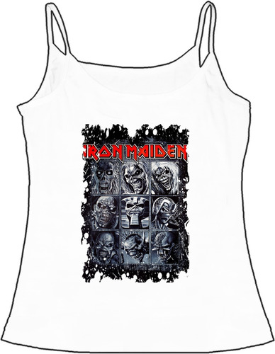 Esqueleto Iron Maiden Rock Metal Dama Bca Urbanoz