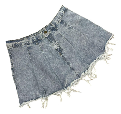 Pollera Tableada De Jeans Talles Grandes Reales 