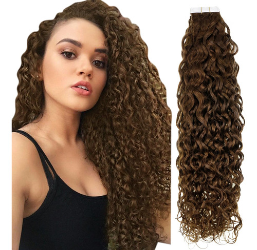 Hetto Extensiones De Cabello Humano Rizado Con Cinta, Extens