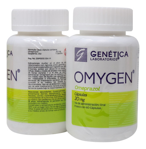 (pack 2) Omygen Omeprazol 60 Capsulas 20 Mg Genetica Laborat