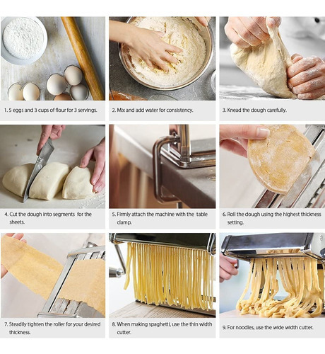 Maquina Hacer Pasta Manual Rollera Spaguetti Ajusta Espesor