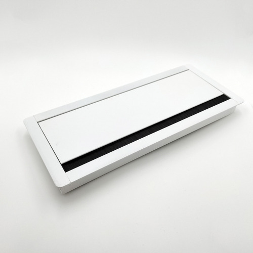 Pasacable Rectangular 13x30 Cm Aluminio Cierre Suave Inomax Color Blanco