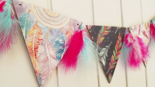 Banderines Para Sublimar Set Plumas Laura Craft