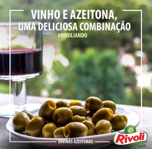 Azeitona Verde em Conserva com Caroço Rivoli Vidro 500g