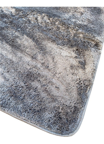 Alfombra Living Shaggy Gris Plata 100x150 Cm Kreatex