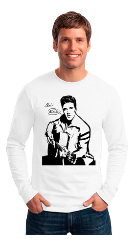 Polera Manga Larga Elvis Presley Cantante Todas Las Tallas 2