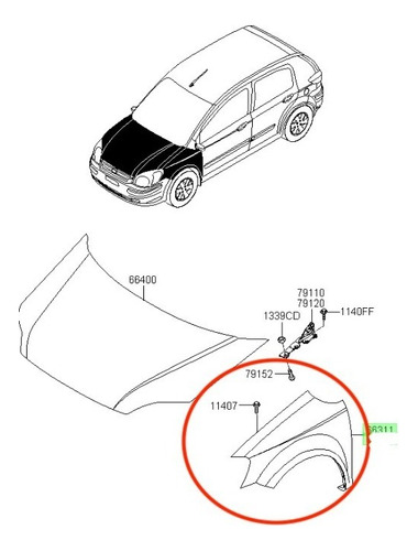 Tapabarro Delantero Izquierdo Hyundai Getz 2003 2011