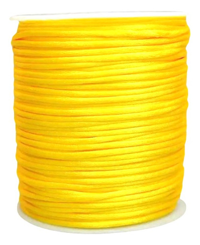 Cordón De Rayon Satin, Cola De Ratón 1mm/ 50 Metros Amarillo