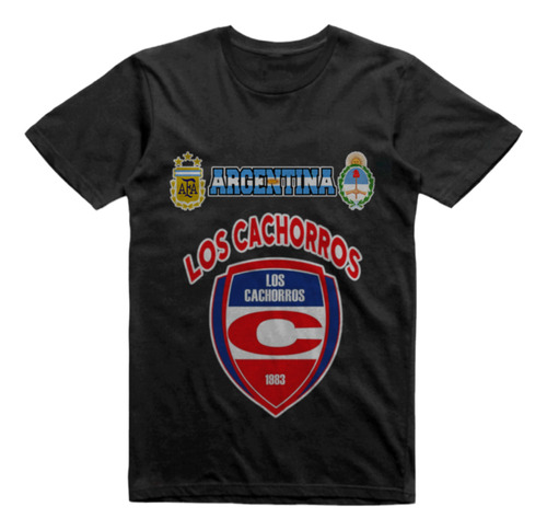 Remera Algodon Negra Club Los Cachorros Salta