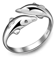 Comprar Anillo Ajustable Delfines Plata 925 