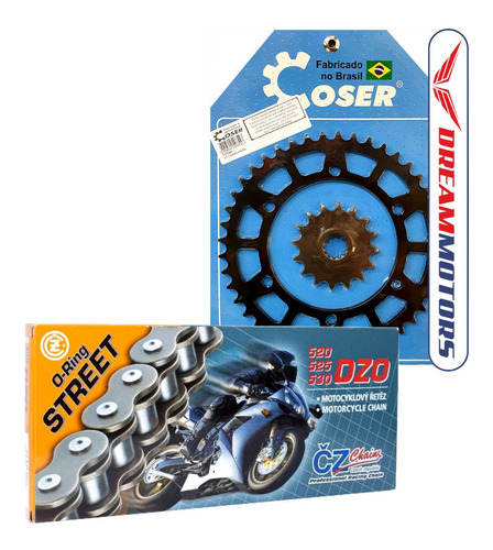 Kit Relação Coser + Corrente Cz Dzo Retentor Yamaha Xj6 Xj 6