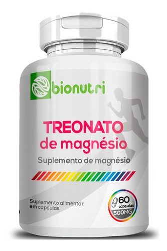 Suplemento Alimentar Bionutri Magnésio Treonina ( 1 Cápsula contém 100mg de Treonina) 60 Cápsulas