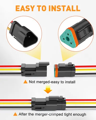 Conectores Dt 3 Pines Impermeables 16 Awg Automotriz 1,83 M