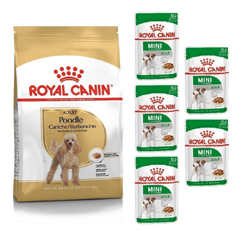 Kit Ração Poodle Adult 2,5kg E 5 Sachês Mini Royal Canin