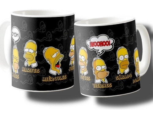 Taza Mug Homero Simpson Los Dias De La Semana 