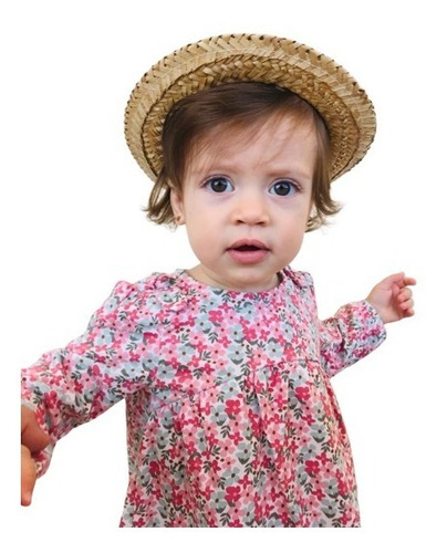 Chapeu Bebe Palha Caipira Festa Junina Mês Aniversário