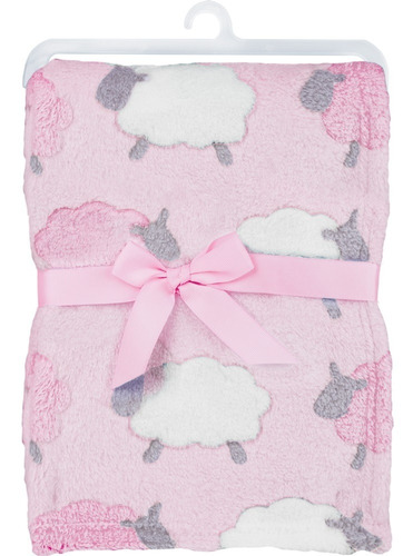 Imagem 3 de 6 de Mantinha Para Bebê Ovelhinha Manta Rosa Buba Baby 13231