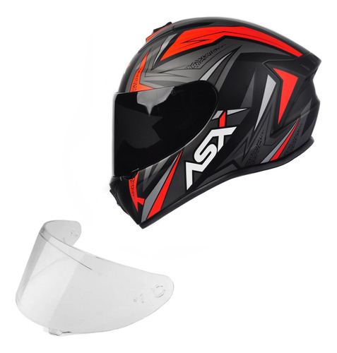 Oferta Aqui - Capacete Esportivo Moto Asx  + Viseira Fume