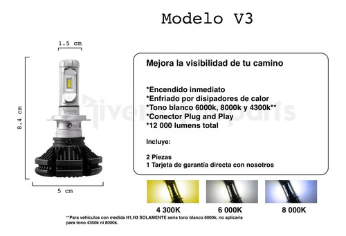 V3 Kit Luces Led Tipo Xenon Hid Niebla H11 Bmw 550i 2009