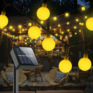 Aenamer Guirnalda Luces Exterior Solar 17M 100 LED Impermeable Cadena de Luces 8 Modos de Luz para Decoración Hogar Jardín Terraza Patio Fiestas Navidad 