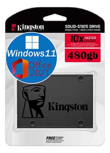 Ssd 480gb Kingston Com Windows 11 Instalado + Pacote Office