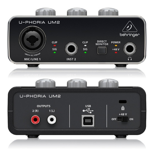 Placa De Audio Behringer Um2 Interfaz Grabacion