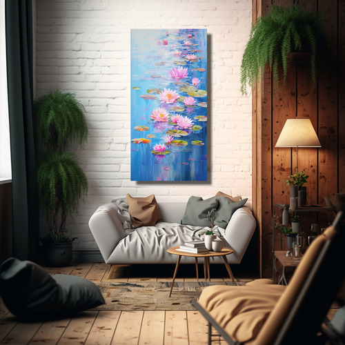 100x50cm Cuadro Ambiental De Los Nenúfares De Monet Con Ge