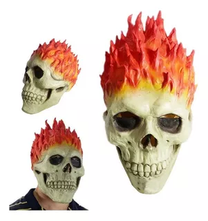 Flame Skeleton Inspirado Na Cabeça/rosto/motoqueiro Fantasma