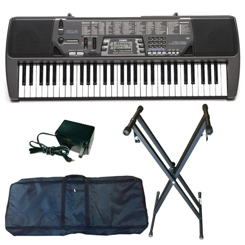 Combo Teclado Casio Ctx-700 + Soporte Funda Y Fuente