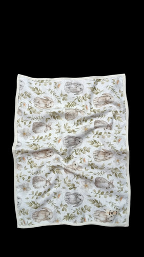 Toallita Bebe - Con Capucha - Polar Soft - Moda Conejitos Blancos
