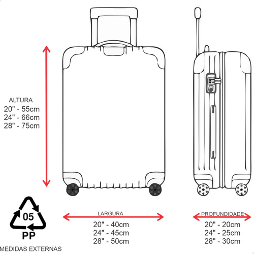 Kit Conjunto 3 Malas Best M70 4 Rodas Pmg Tsa Duravel