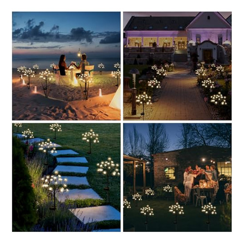 Luces Solares De Jardín 4 Unidades, 20 Led Impermeables