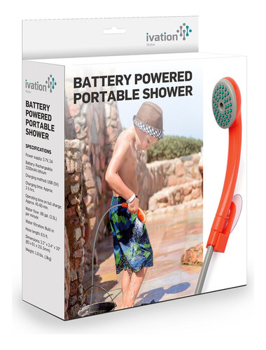 Ivation Ducha Portátil Para Exteriores, Alimentada Por Bater