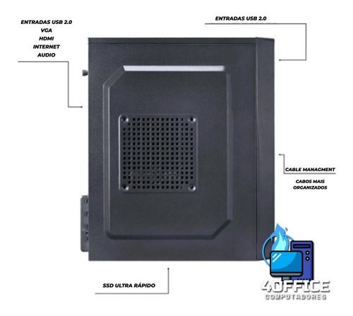 Imagem 3 de 5 de Computador Pc Cpu Intel Core I5 8gb Ssd 120gb W10 Wifi + Nf