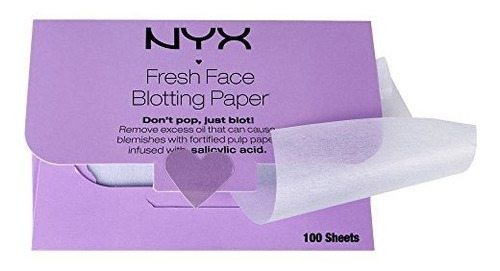 Nyx Cosmetics, Papel Secante Para Rostro Fresco, 100 Hojas