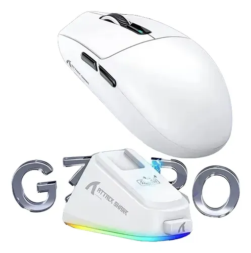 Mouse Gamer Sem Fio Attack Shark G3 Pro 1khz White