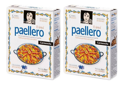 Pack C/2 Un Tempero Espanhol Para Paella Paellero Carmencita
