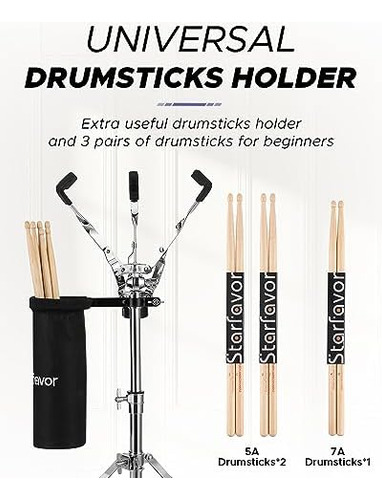 Starfavor Drum Practice Pad Con Snare Drum Stand Set, Kit De
