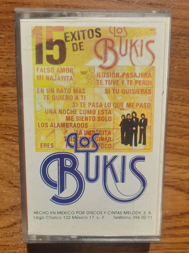 Los Bukis. 15 Éxitos.  Cassette Melody 