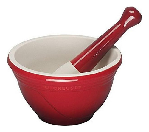 Le Creuset Stoneware 10ounce Mortero Y Almirez Cerise Cherr