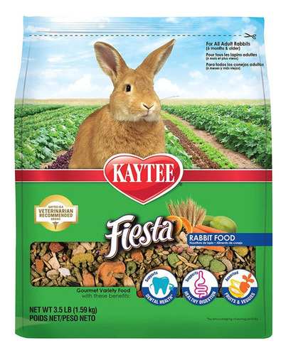 Comida Para Conejos Kaytee Fiesta, 3.5 Lb