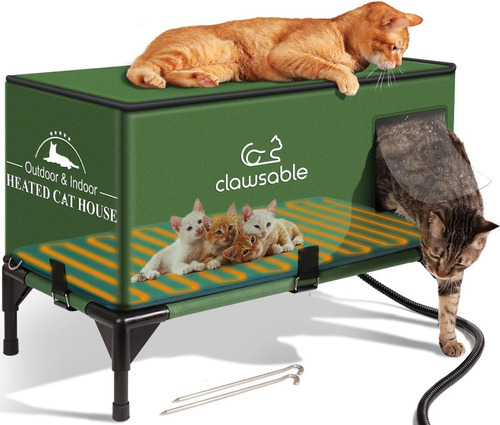 Casa Para Gatos Con Base Elevada Para Gatos Al Aire Libre En