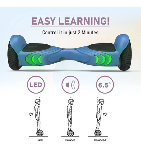 Tomoloo Hoverboard Para Niñas De 6.5 Pulgadas Flash De Dos R