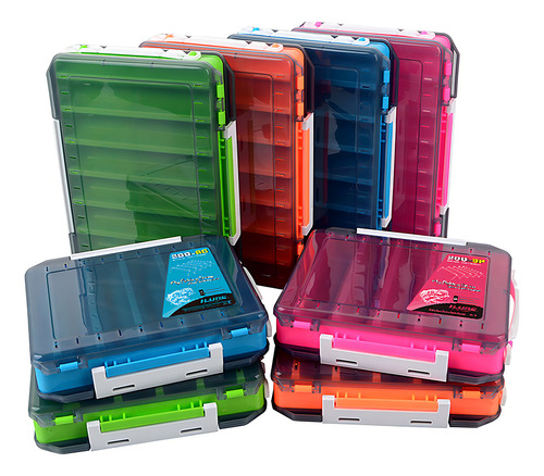 Caja De Pesca De Doble Cara Para Almacenamiento De Anzuelos Color Verde